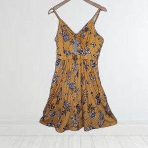 Amazon sun dress, yellow with floral butterfly print, midi, keyhole, pockets
